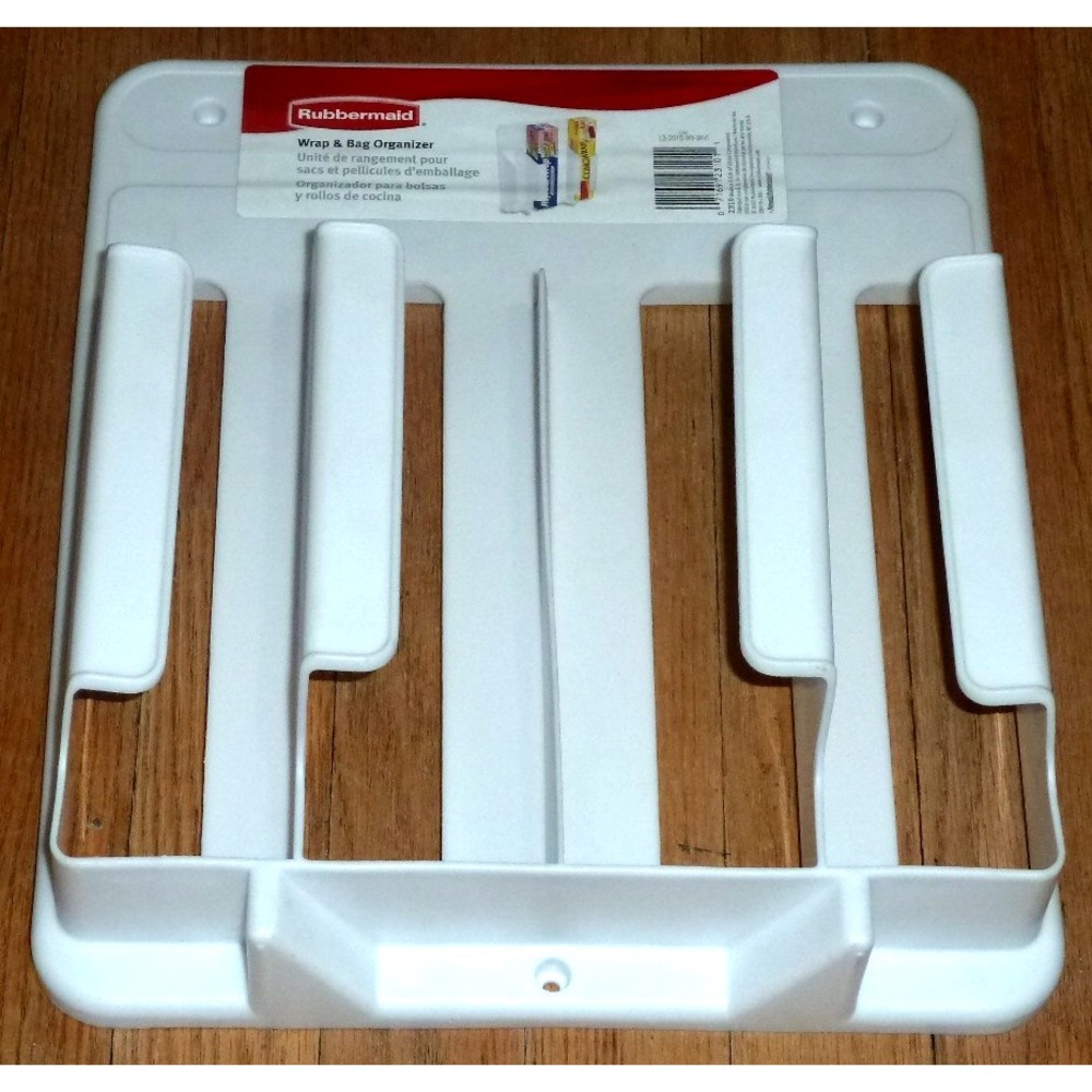 Vintage Rubbermaid WRAP & BAG Organizer 2310 White Plastic Foil Box Holder NOS